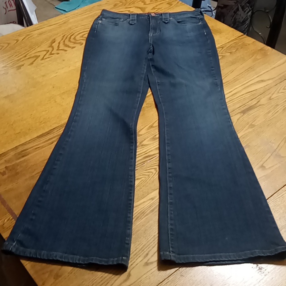 JONES WEAR JEANS Womens 6 Dark Blue Denim Preowned Flare? Bootcut? Casual Work